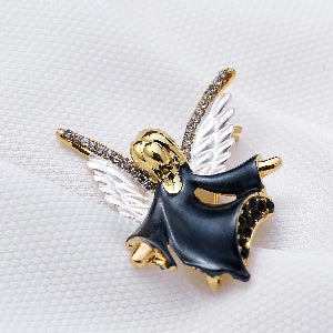 Navy Blue Angel on the Shoulder Brooch
