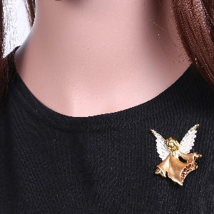 Gold Angel on the Shoulder Brooch