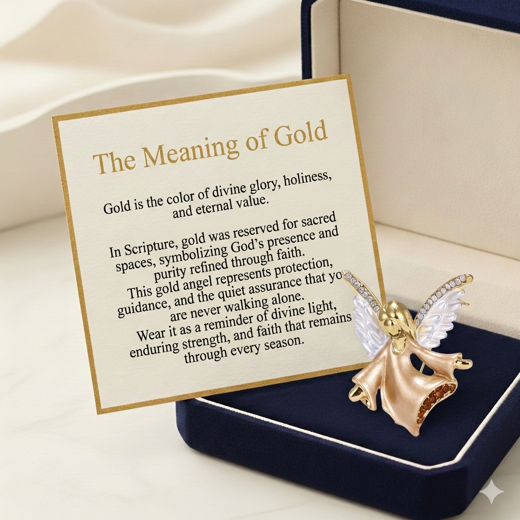 Gold Angel on the Shoulder Brooch